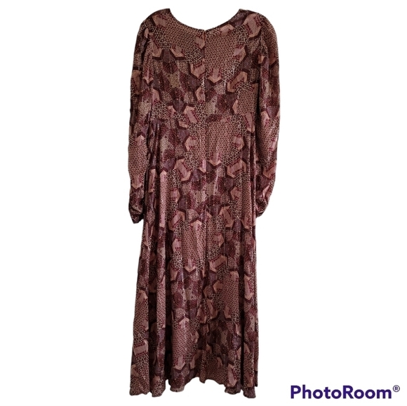 Johnny Was Jade Donovan Midi Dress XS Geometric Patchwork Print - Picture 3 of 10